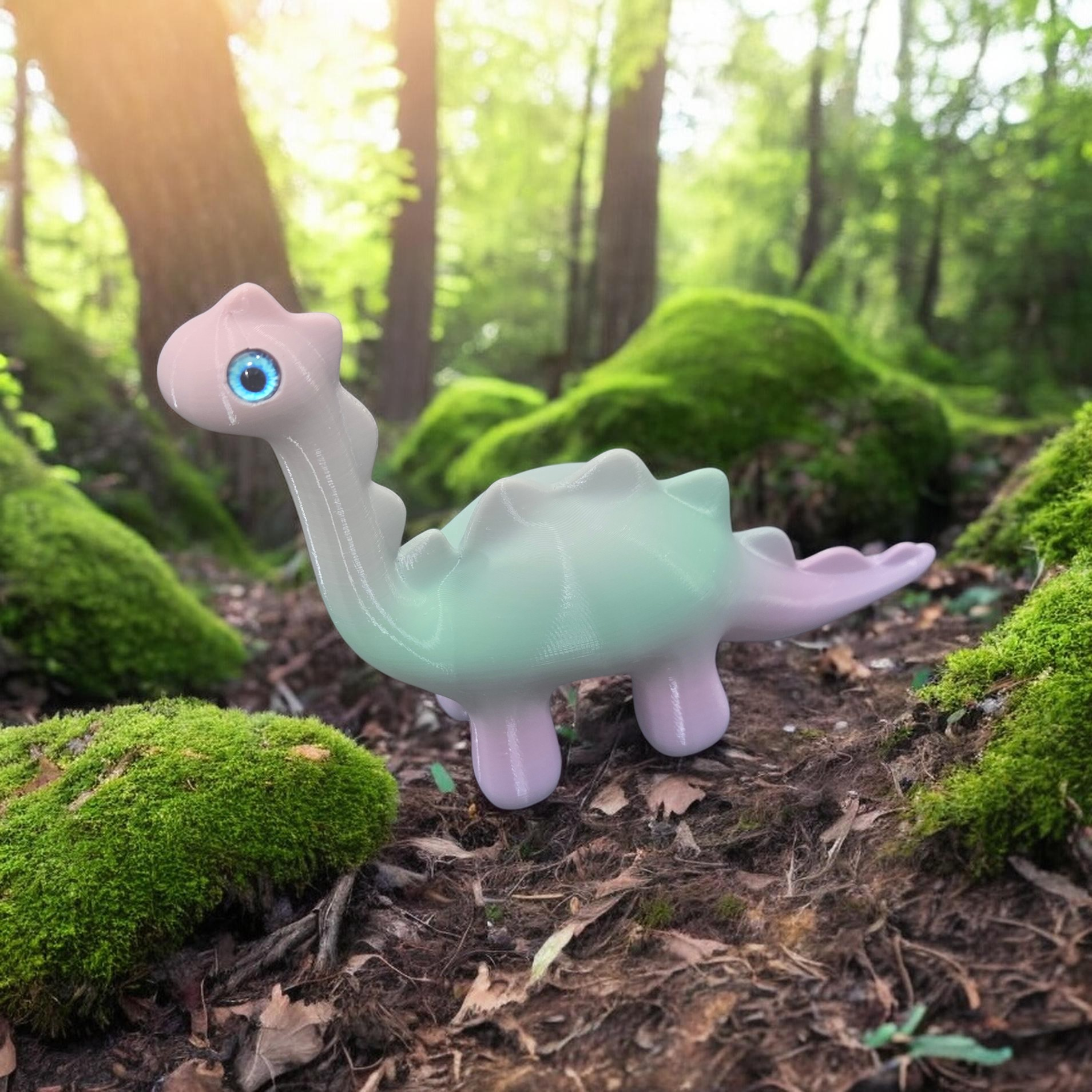 Cute Dinosaur - 6mm + 8mm glass eye compatible