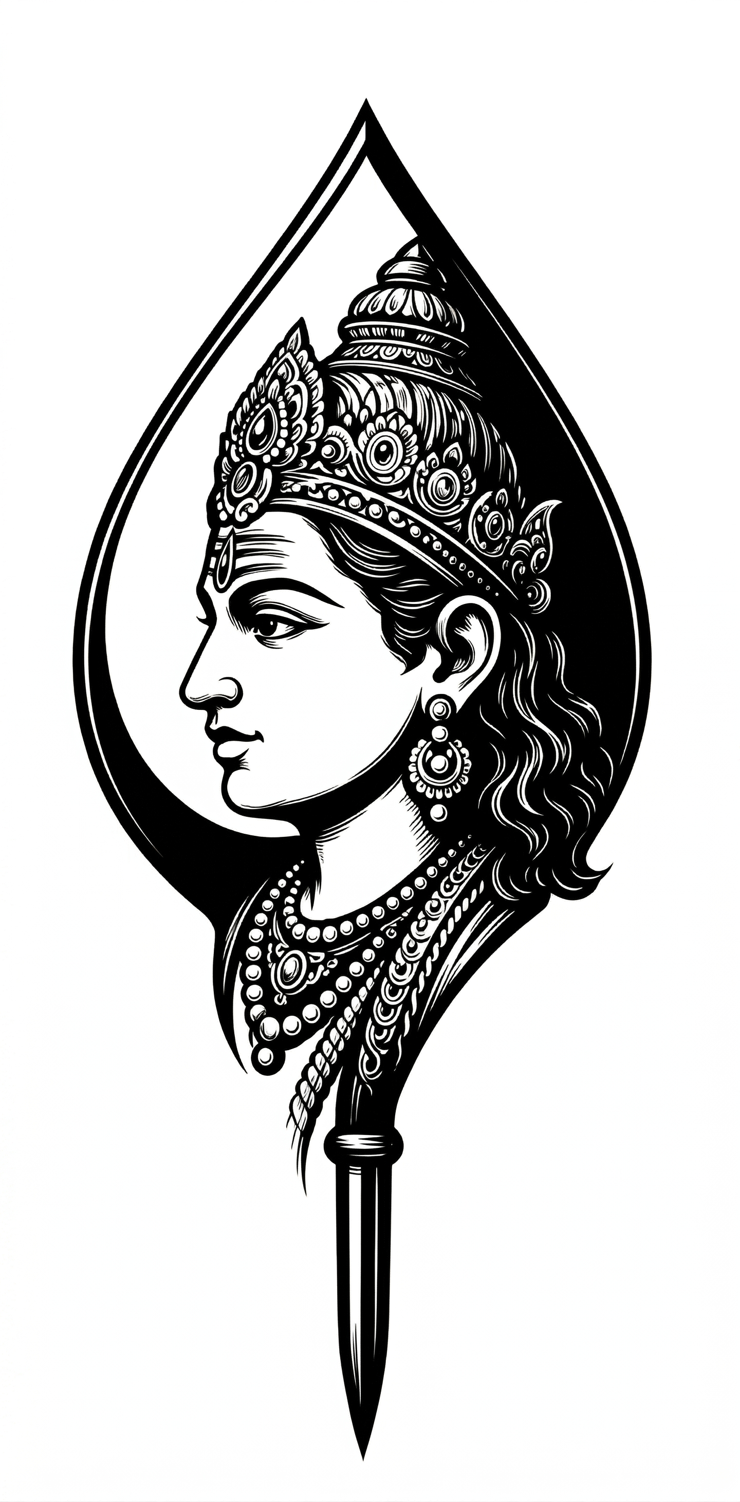 murugan with vel stencil art