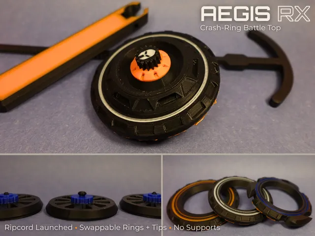 AEGIS RX - Crash-Ring Battle Top | Ripcord Launched Modular Spinner