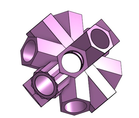 Hexagonal Corner Connector x18 45deg for PCV Tubing