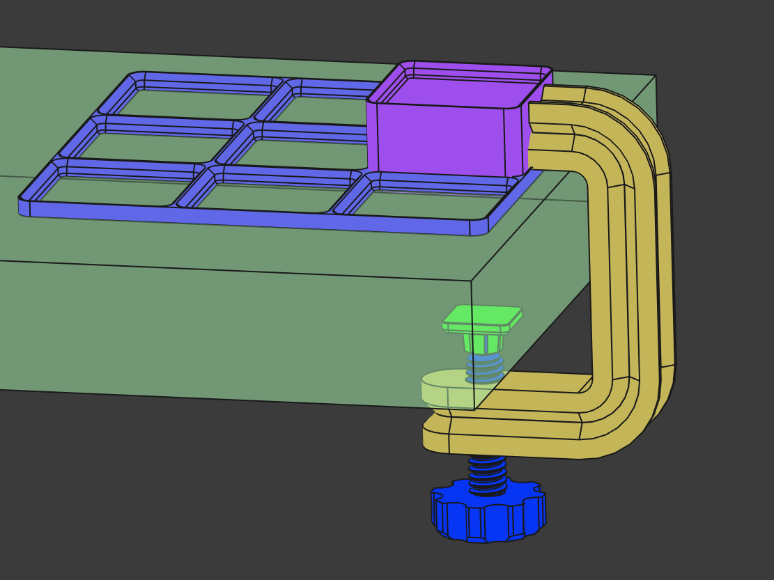 Miniatura 2 do modelo 3D Gridfinity table clamp