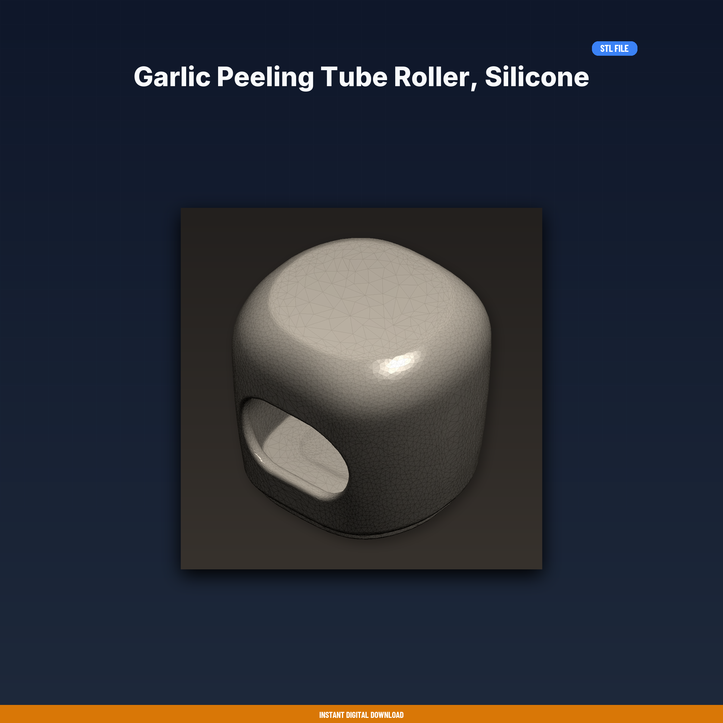 Garlic Peeling Tube Roller, Silicone Alternative Design, Roll To - 3D Printable STL File
