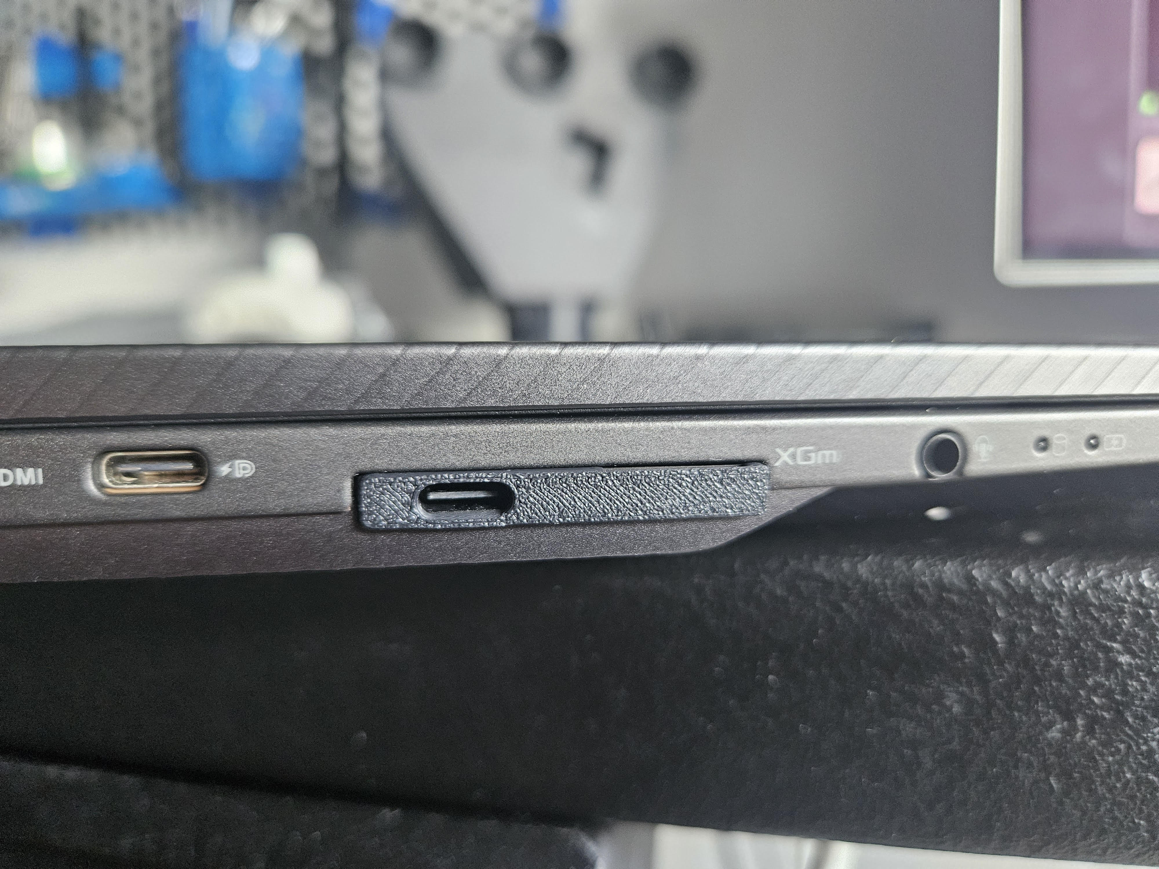 asus rog flow x16 xg mobile port cover with usbc cutout