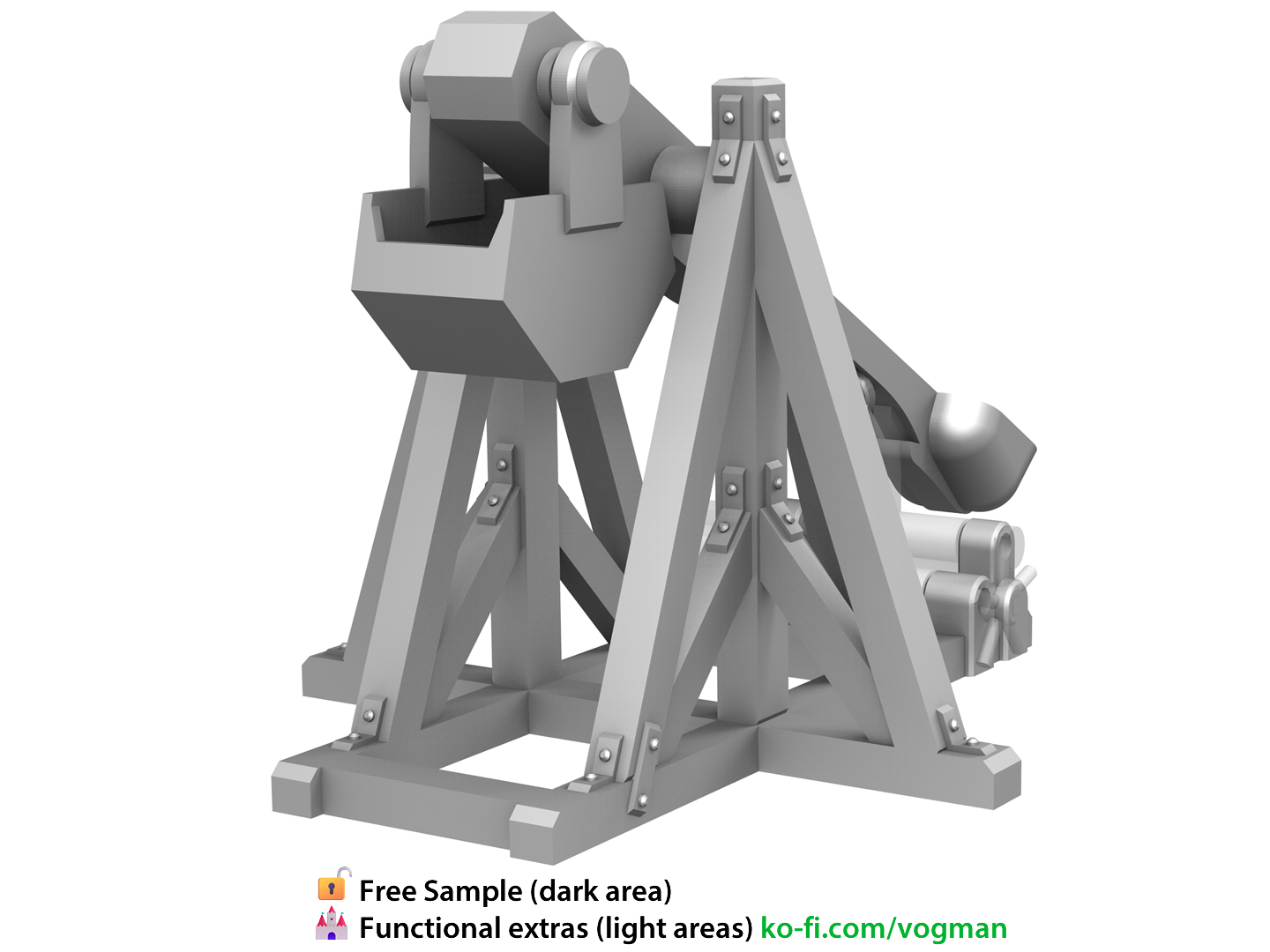 Working 28mm Trebuchet – Fantasy Siege Engine (3D Printable) — thumbnail 4