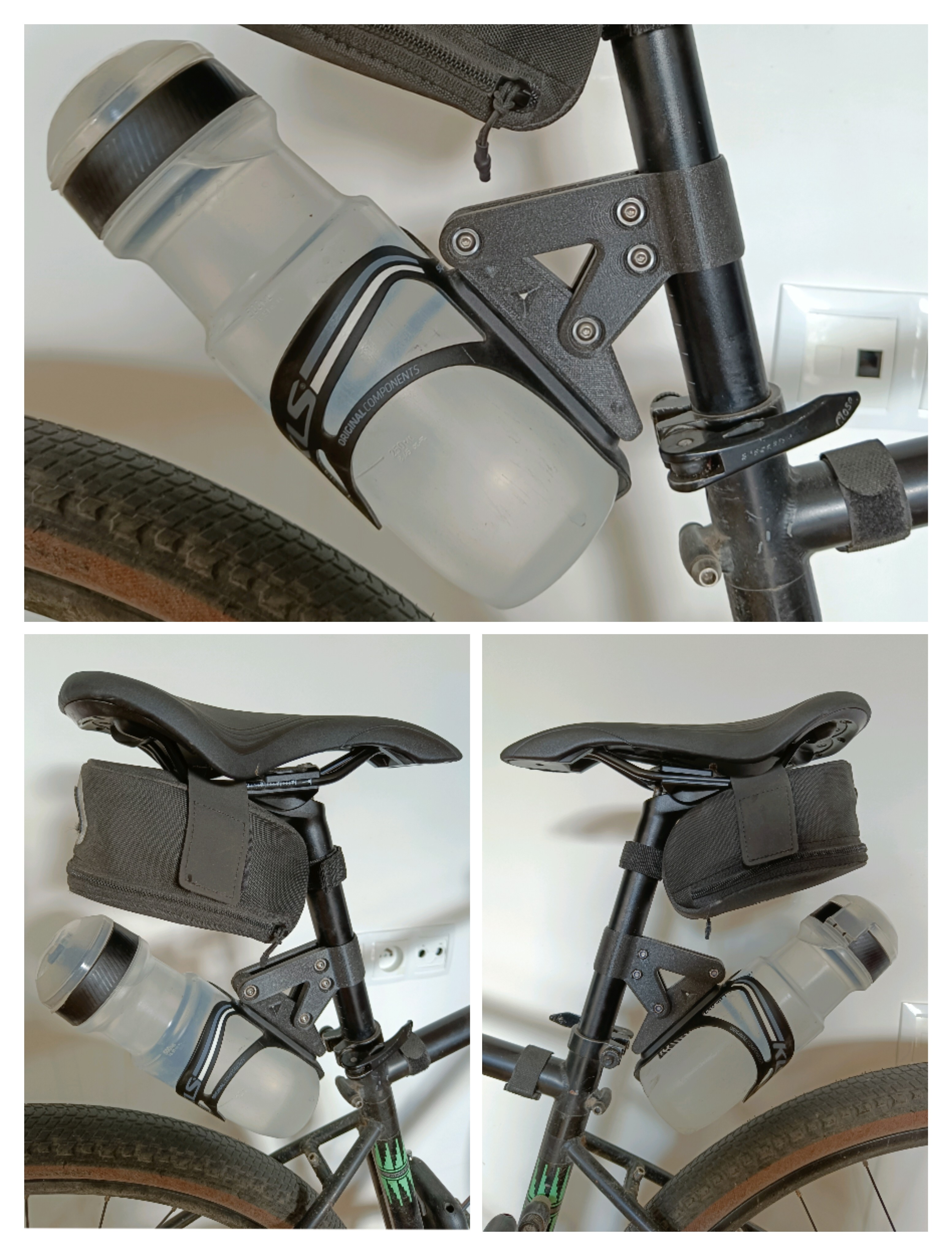 Adapter – bike bottle cage to seatpost (Ø27.2 mm)