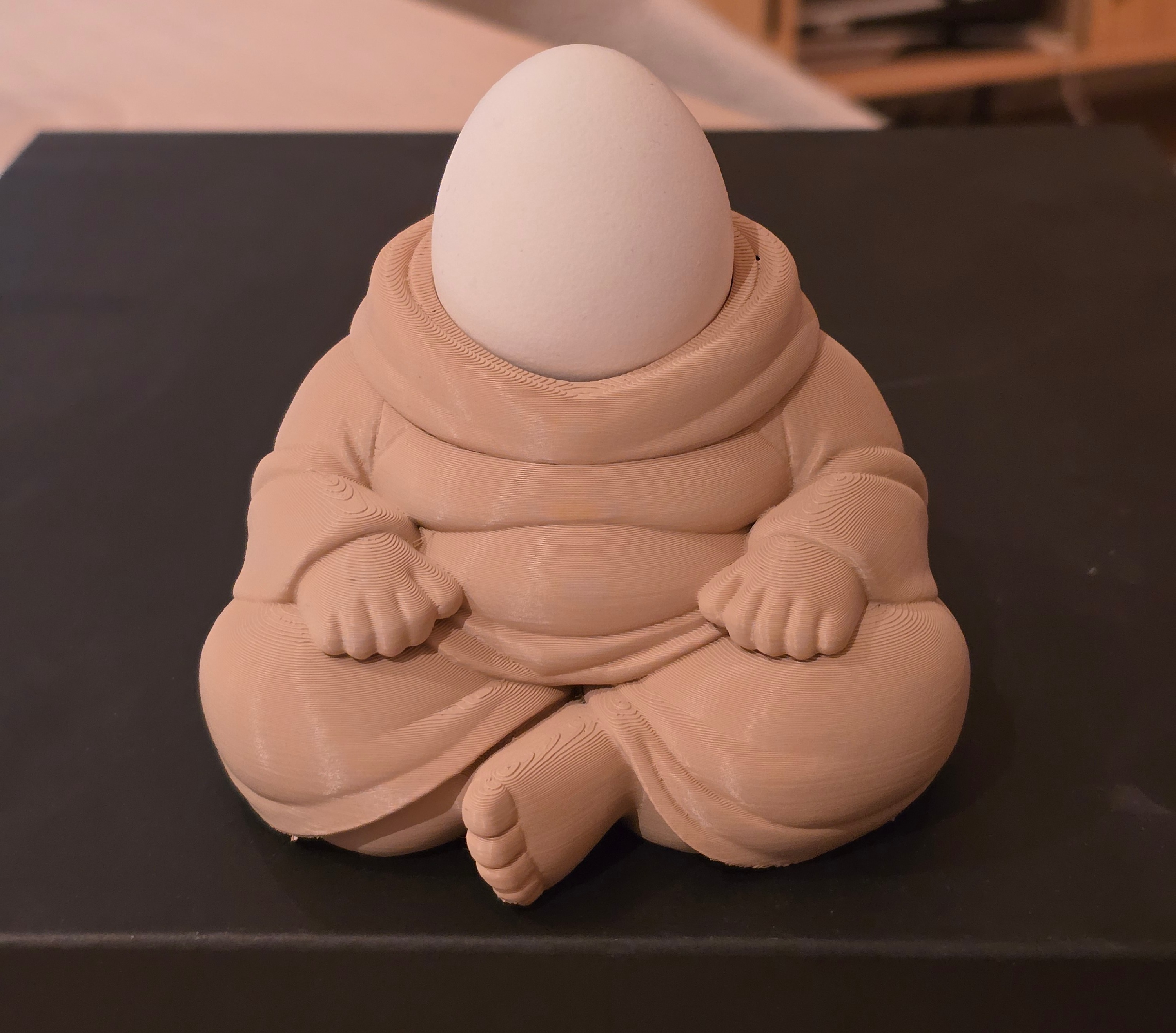 Chubby meditating monk egg holder - Japandi-style (only 5 gram supports)