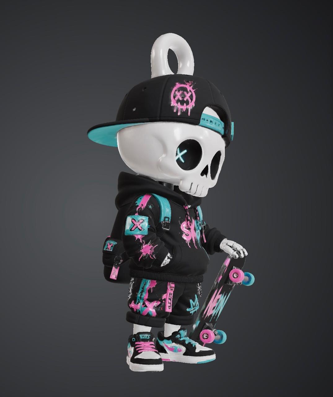 Miniatura 3 do modelo 3D Neon  Skeleton Keychain
