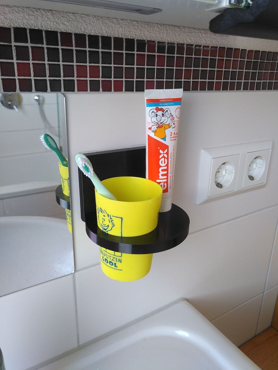 toothbrush, cup and toothpaste wall mount removeable