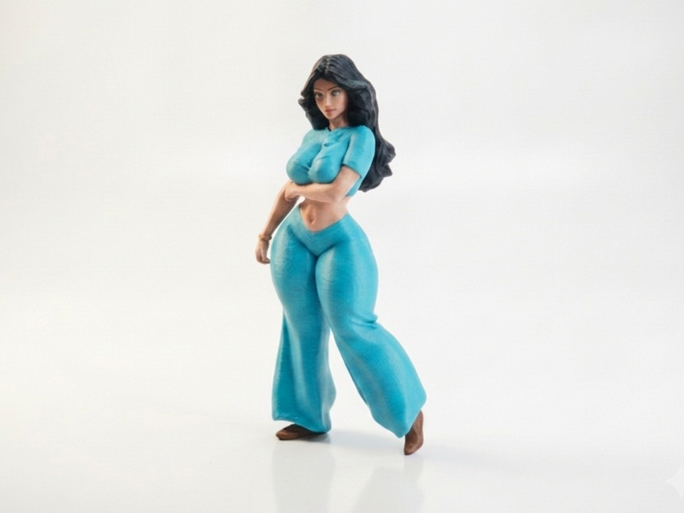 Thick Jasmine Figurine Animation Character 3D Printable