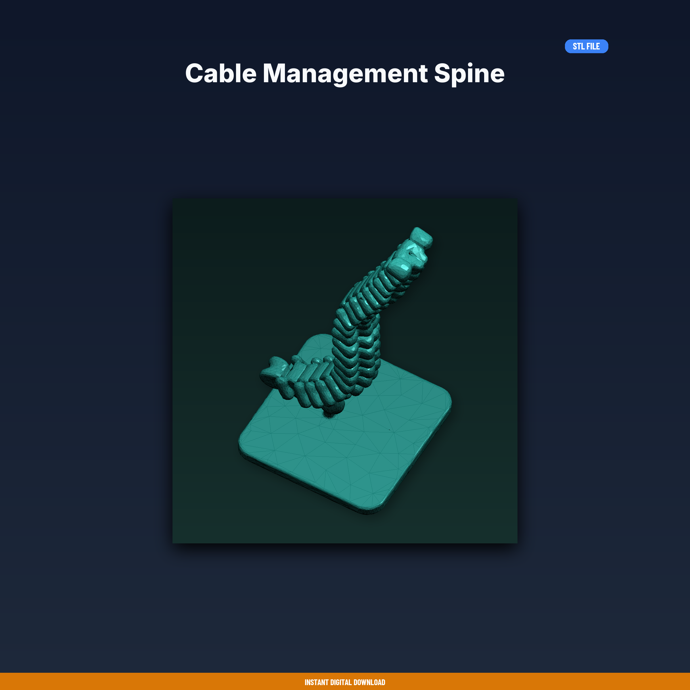 Cable Management Spine - 3D Printable STL File