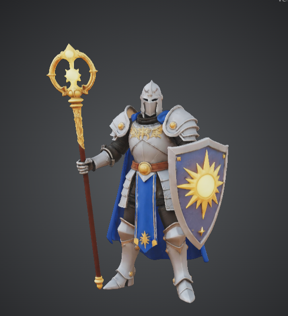 Holy Paladin Sun Knight – Radiant Shield & Staff