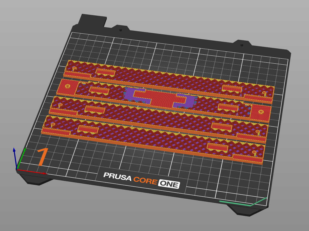 Prusa Core One Magnetic Top Cover w/ Rectangular Magnets - Parametric 3D model