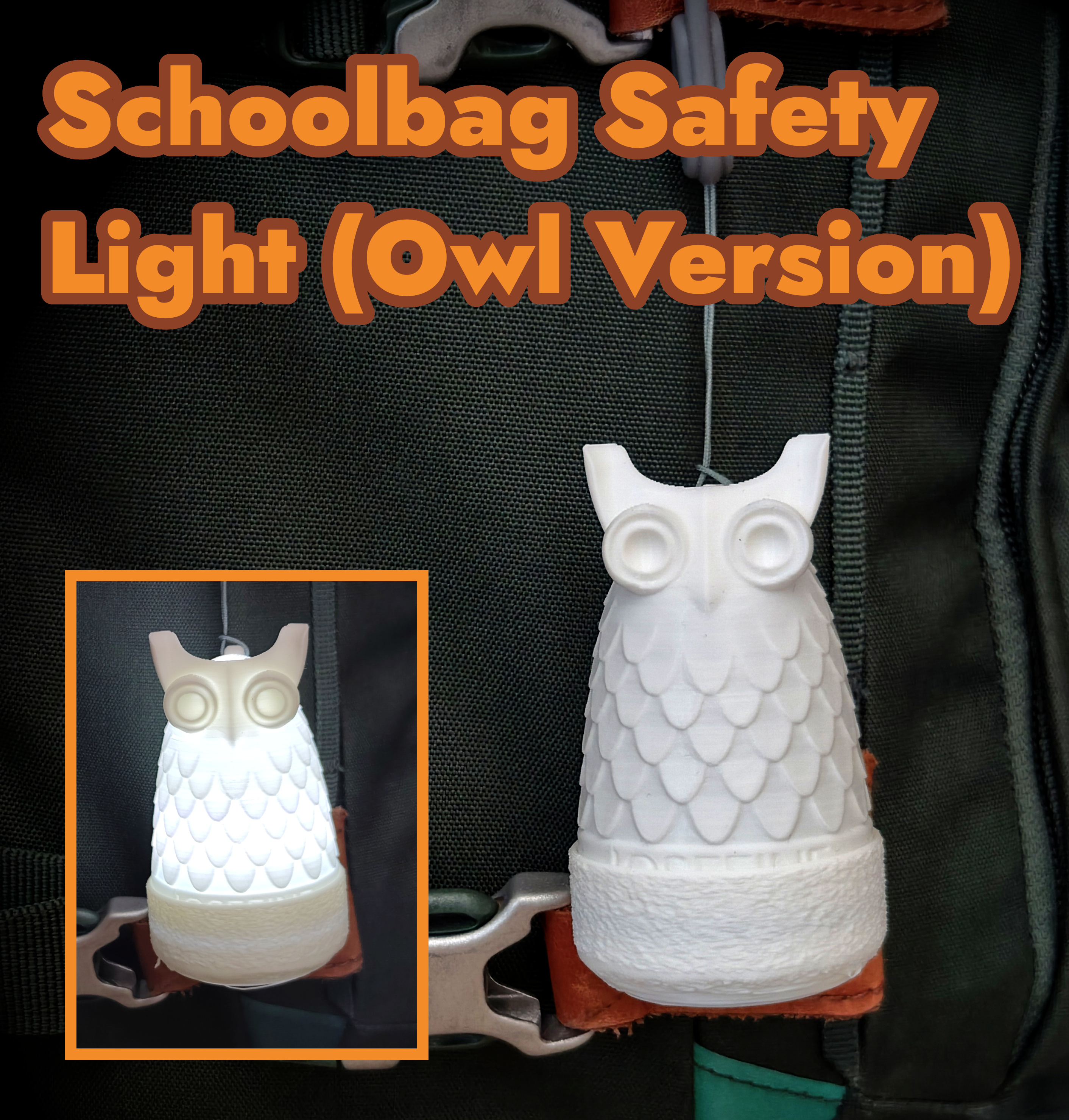 Schoolbag Safety Light (Owl Version)