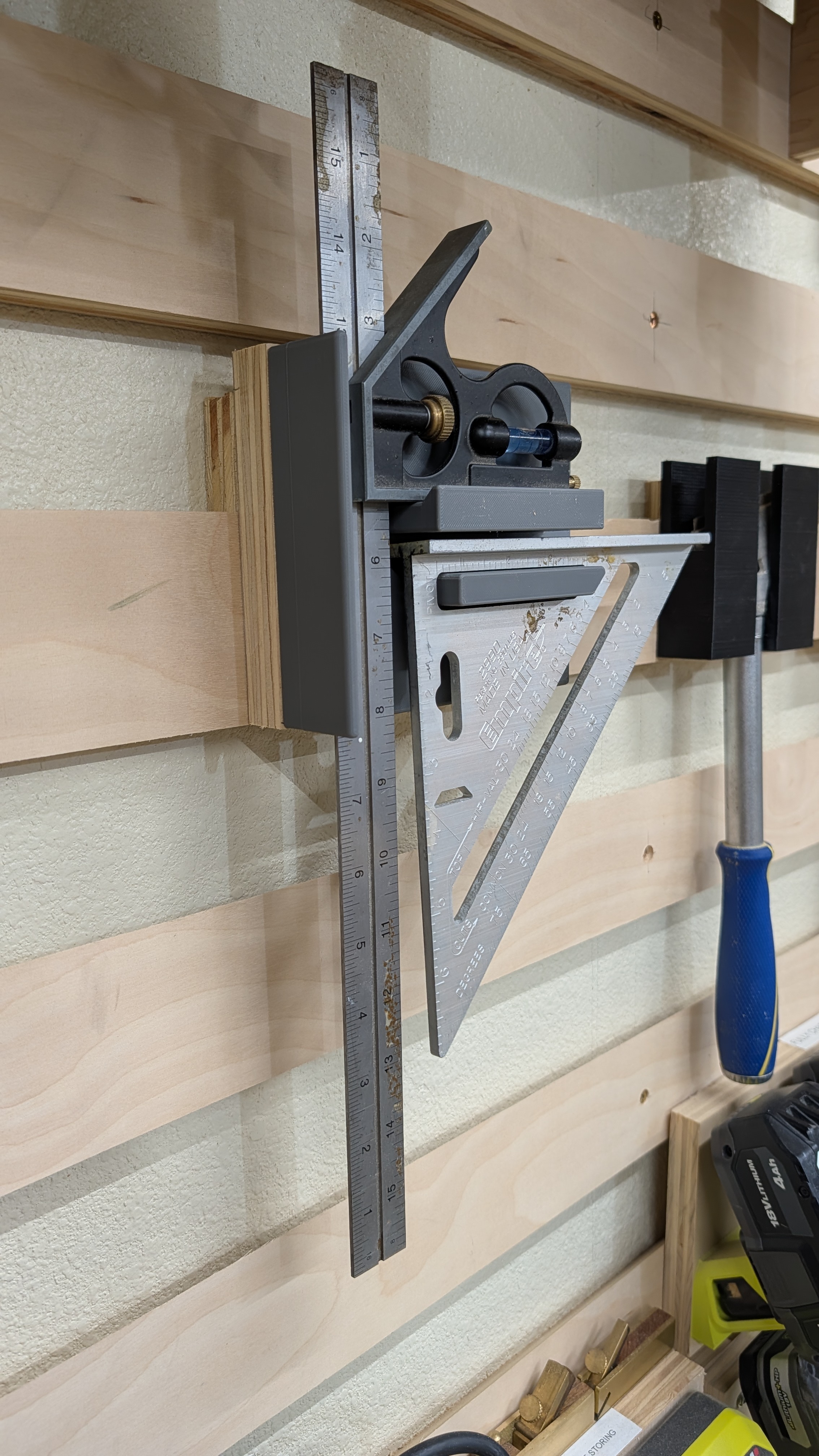 Combination Square and Speed Square Wall Mount