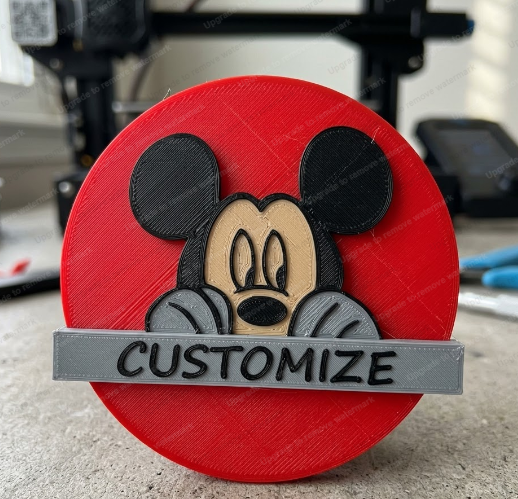 Customizable Mickey Mouse Sign