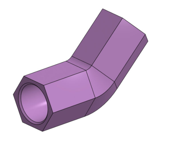 Hexagonal Corner Connector x2 45deg for PCV Tubing