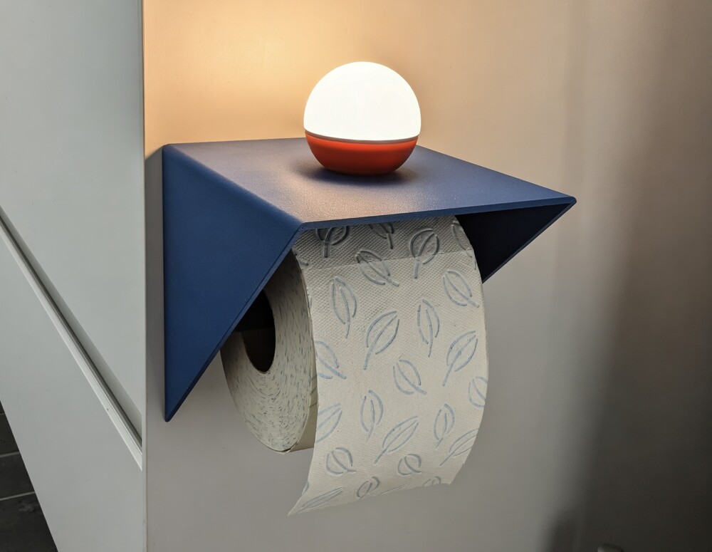 Toilet Paper Holder With Magnetic Shelf - MoMA inspired