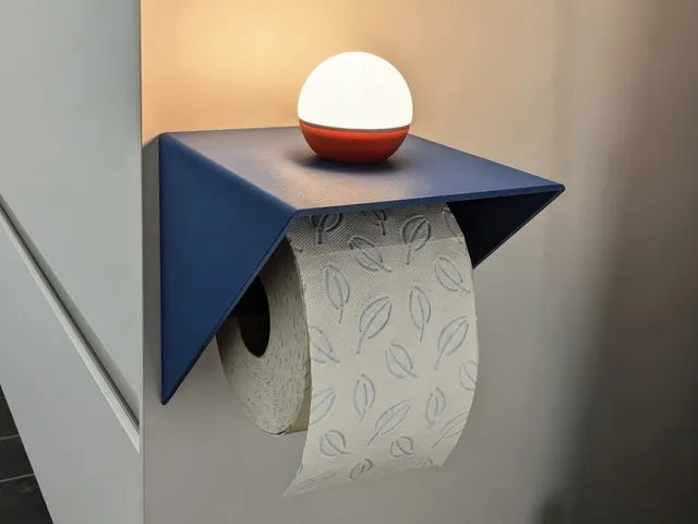 Toilet Paper Holder With Magnetic Shelf - MoMA inspired