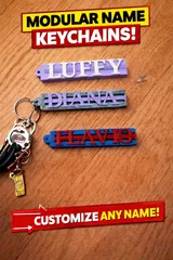 Modular Name Keychain – Fully Customizable Letter System | Easy & Fast Print