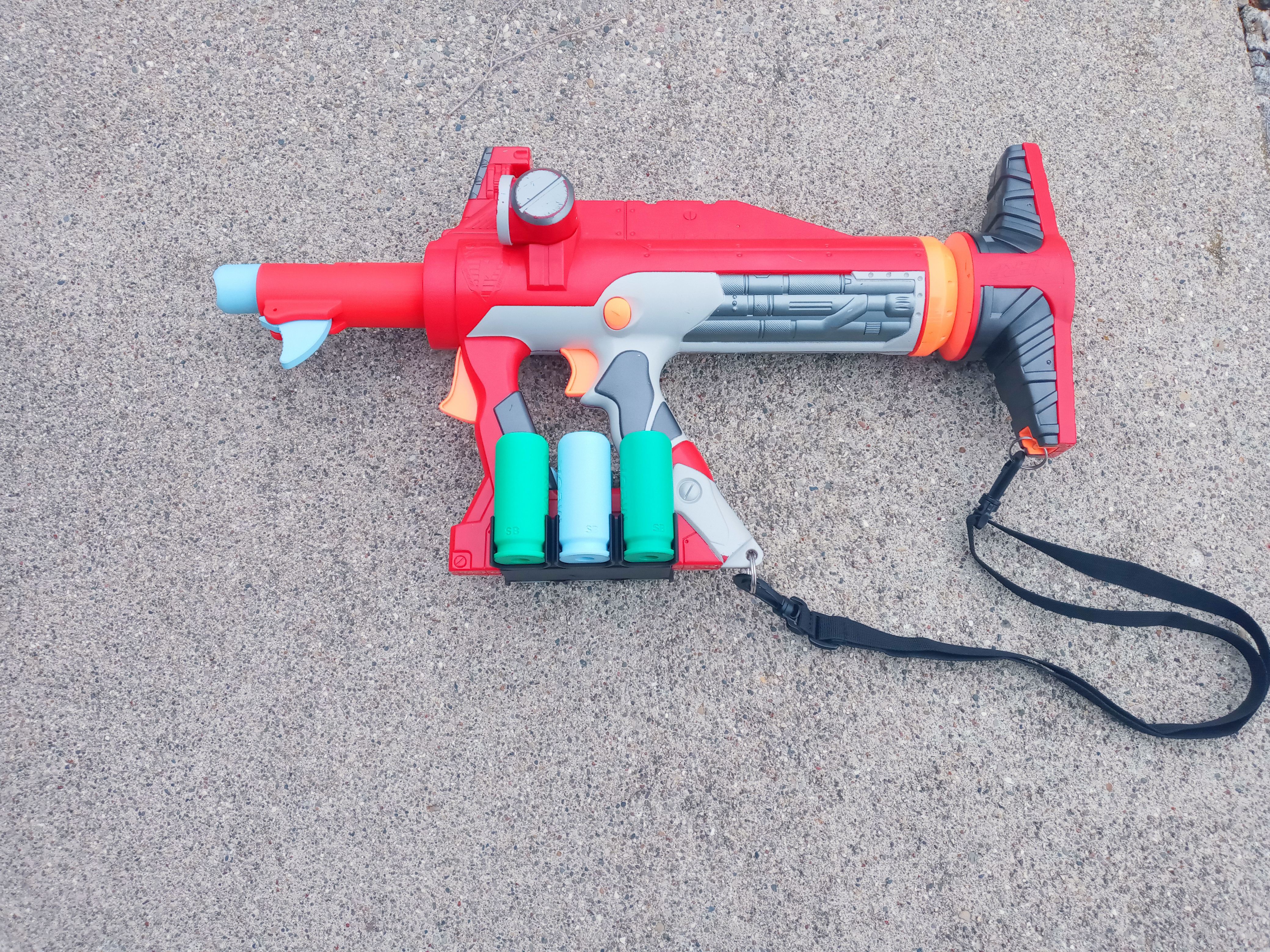 Attachment blocks for botem of nerf titan asv1