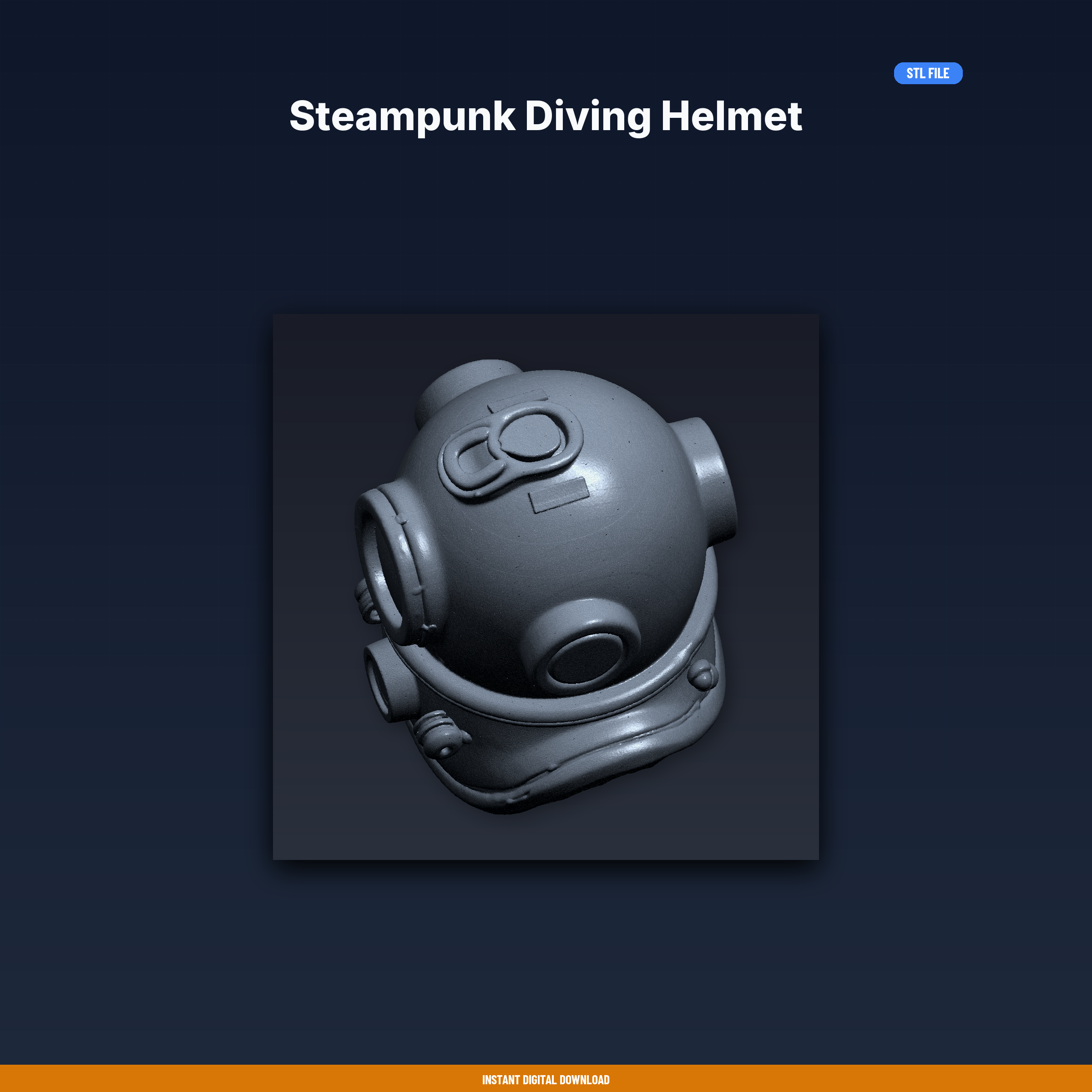 Steampunk Diving Helmet - 3D Printable STL File