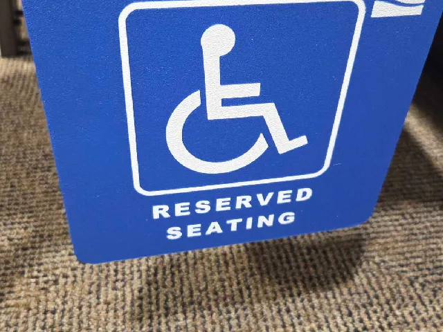 Reserved Seating Sign
