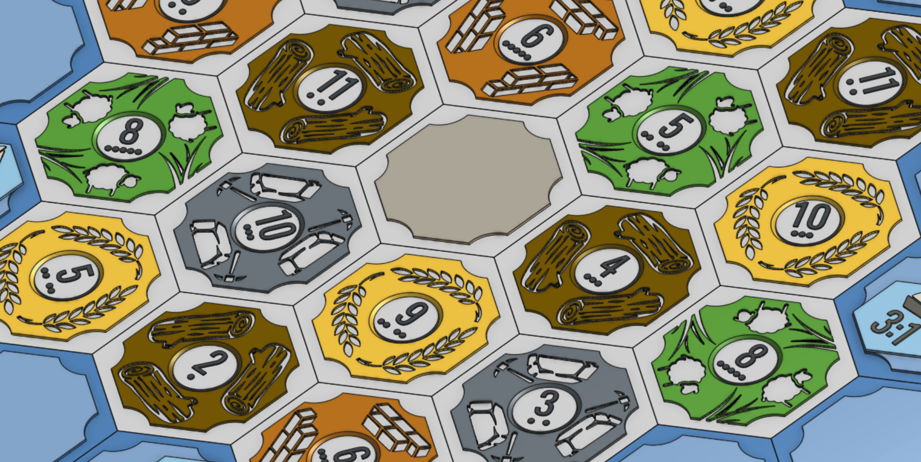 Catan tiles / Hexes 3D model