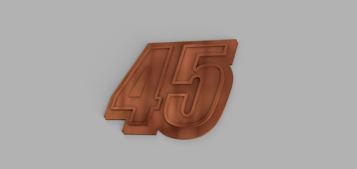 45 number 2d model plate