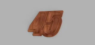 45 number 2d model plate