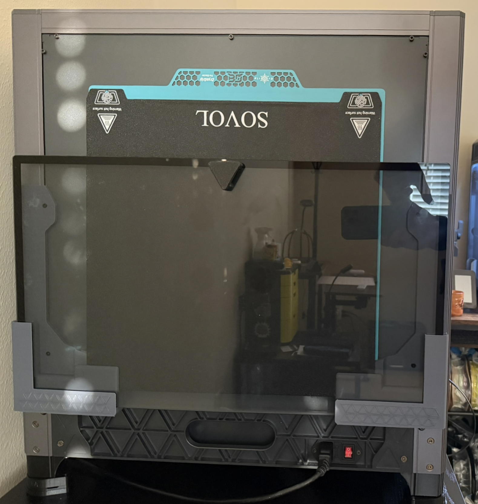 SOVOL SV08 Lid & print-plate/print-bed holder with optional HDMI monitor cable guide