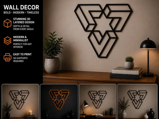 Optical Illusion Wall Art - Impossible Hexagon