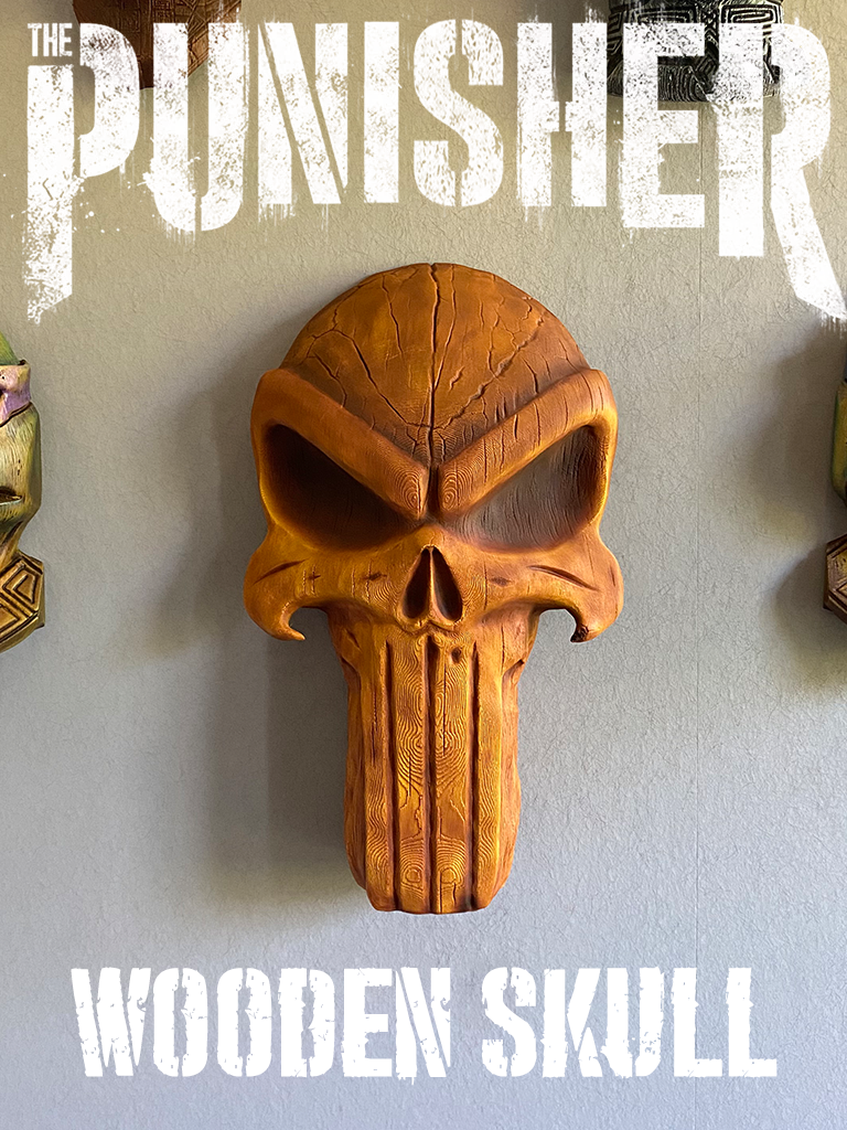 Punisher Wooden Skull Wallart