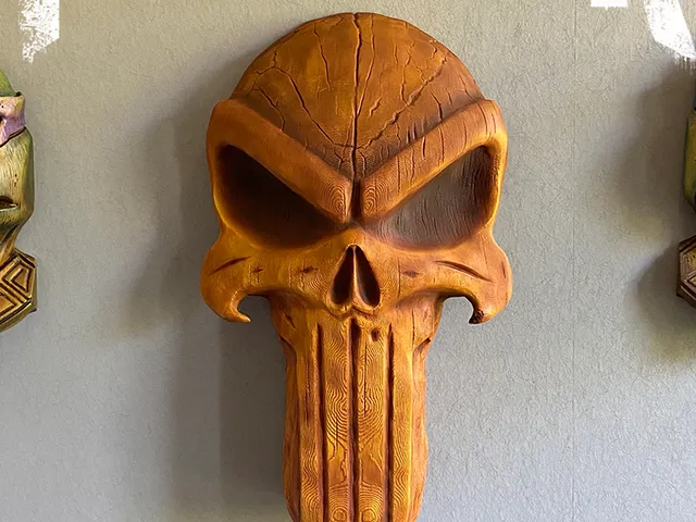 Punisher Wooden Skull Wallart