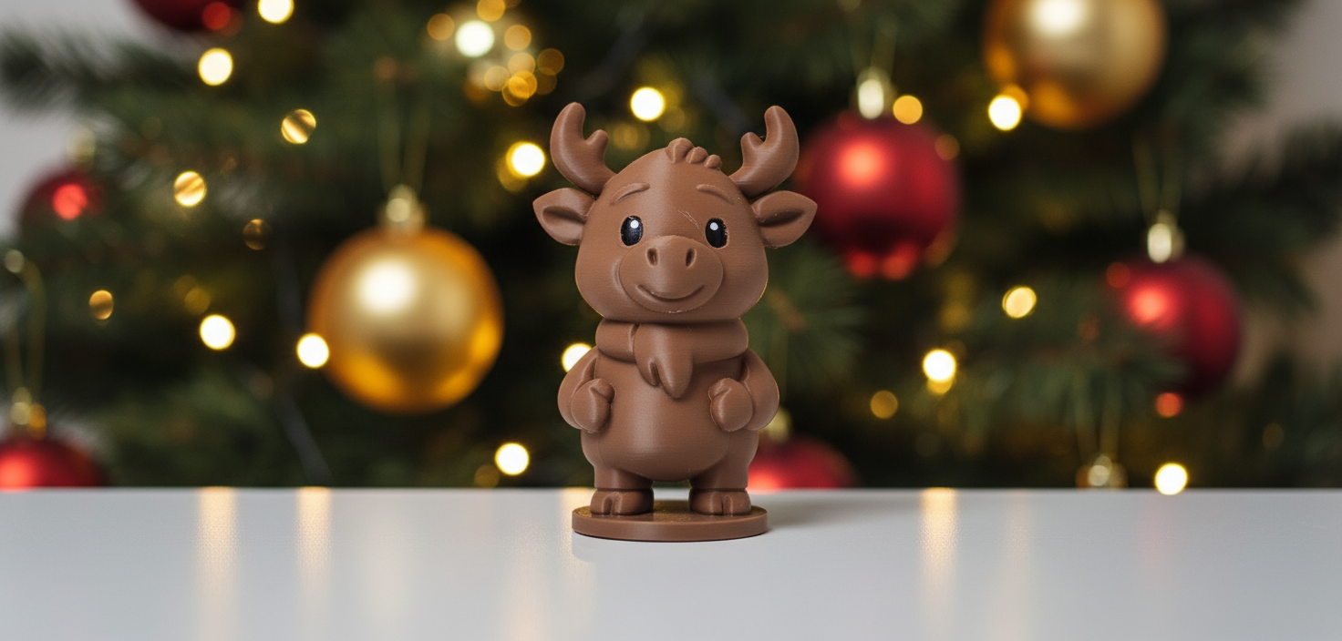 Moose with Cozy Scarf Christmas Figurine