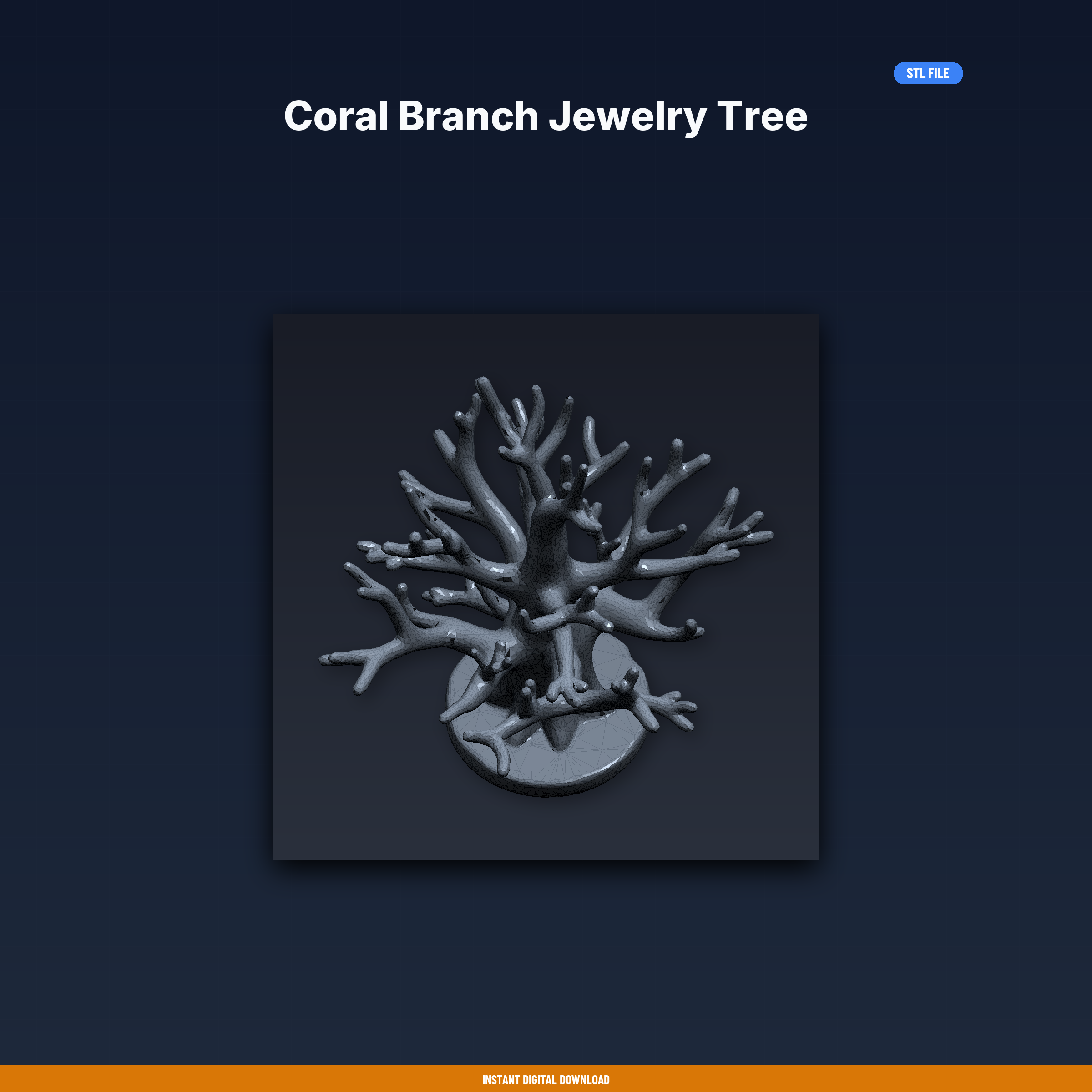 Coral Branch Jewelry Tree - 3D Printable STL File