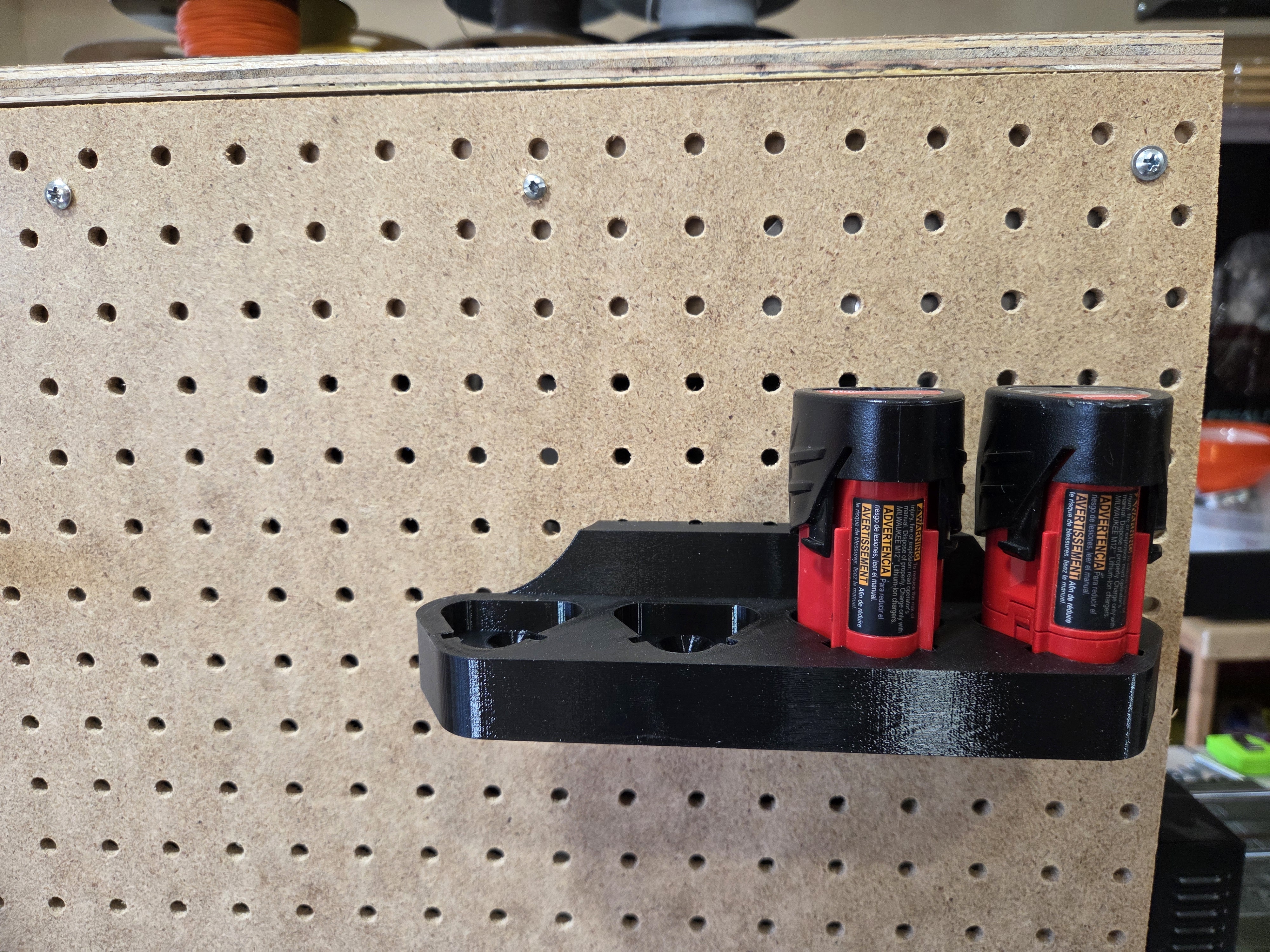 M12 Battery Holder for Universal Peg Board System