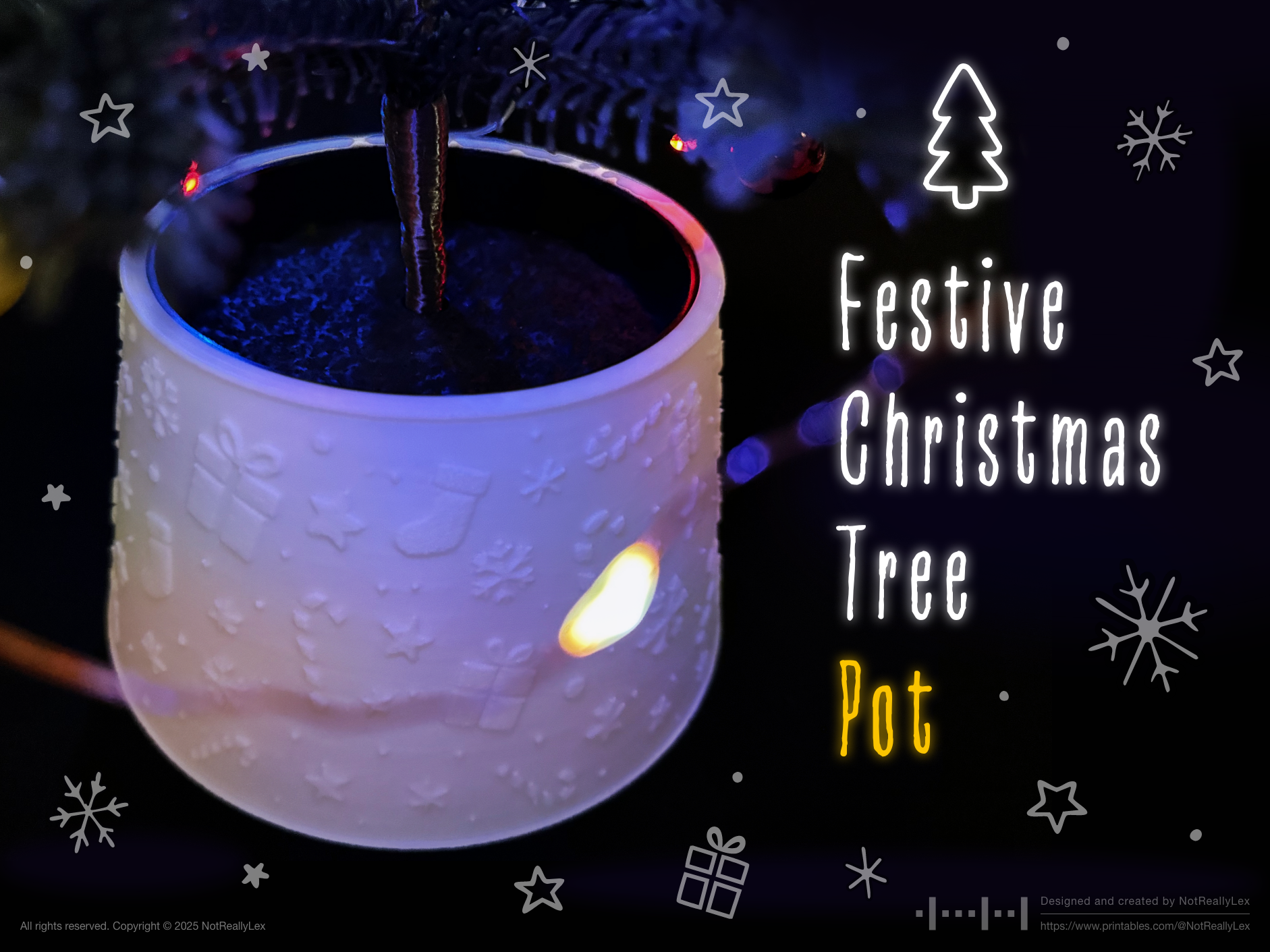 Festive Christmas Tree Pot