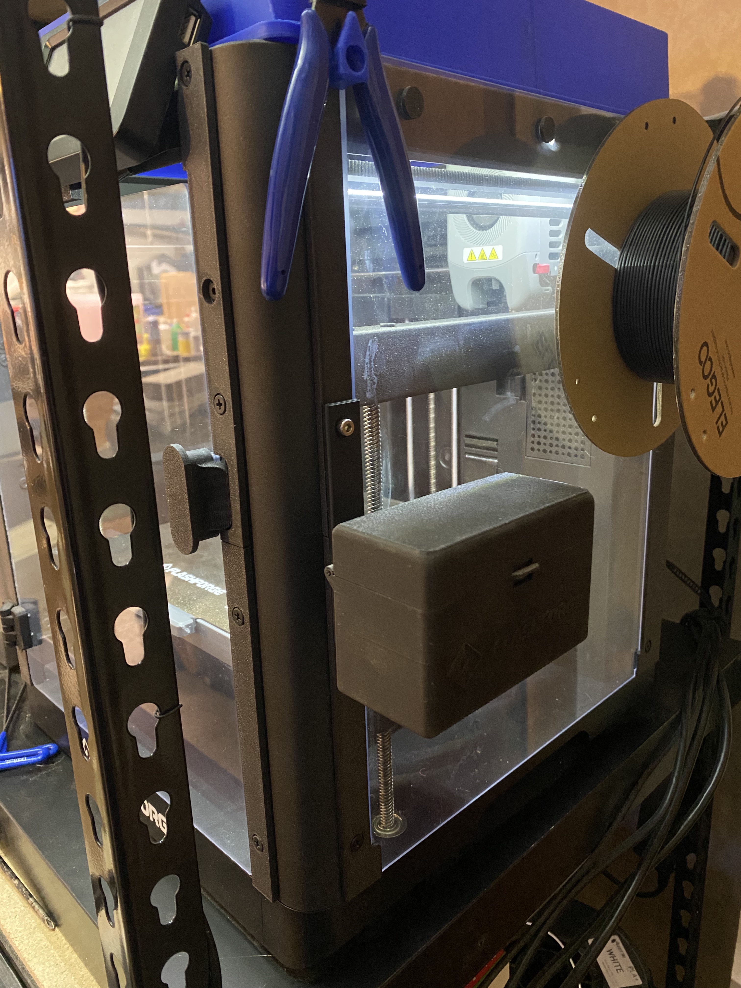 New: mounts on sides of printer for Flashforge Adventurer 5M (AD5M) Nozzles Box and Accessories Box v1.2