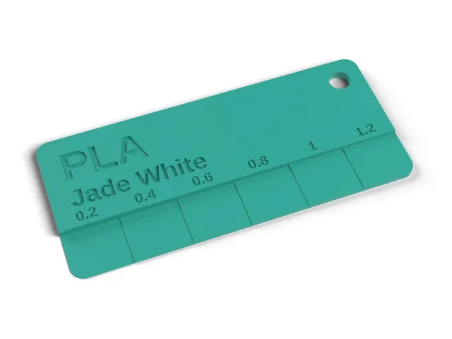 Filament Swatch Card - 6 Thickness Steps, Custom Label (OpenSCAD)