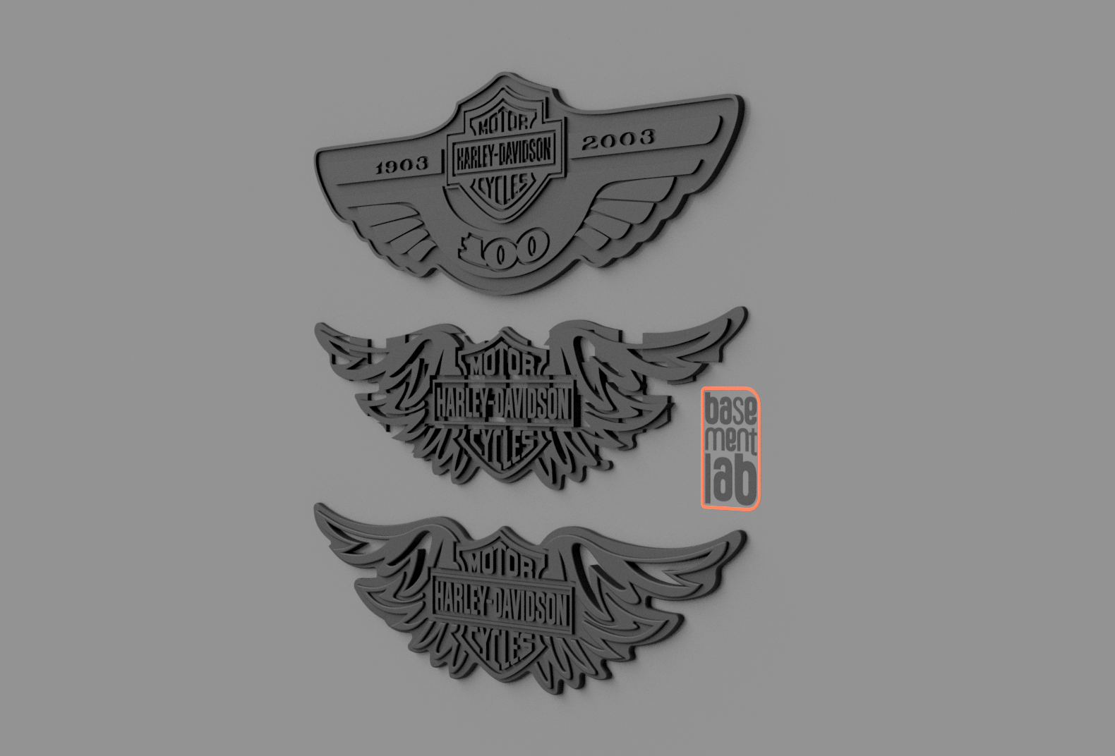 American V-Twin Harley-Davidson Style Wings - Various studies - WALLART