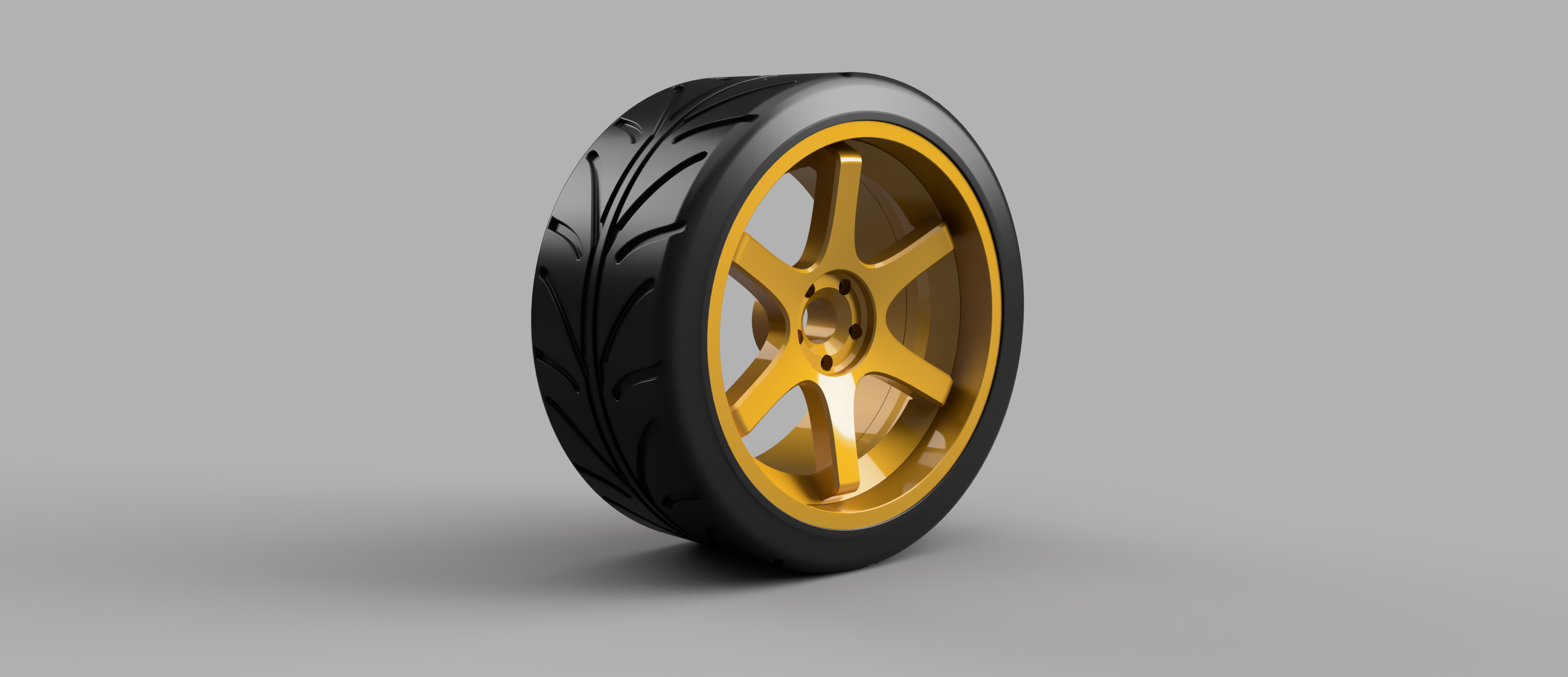 Scalable 6-Spoke Racing Wheel — RC 1/10 to 1:1 Display