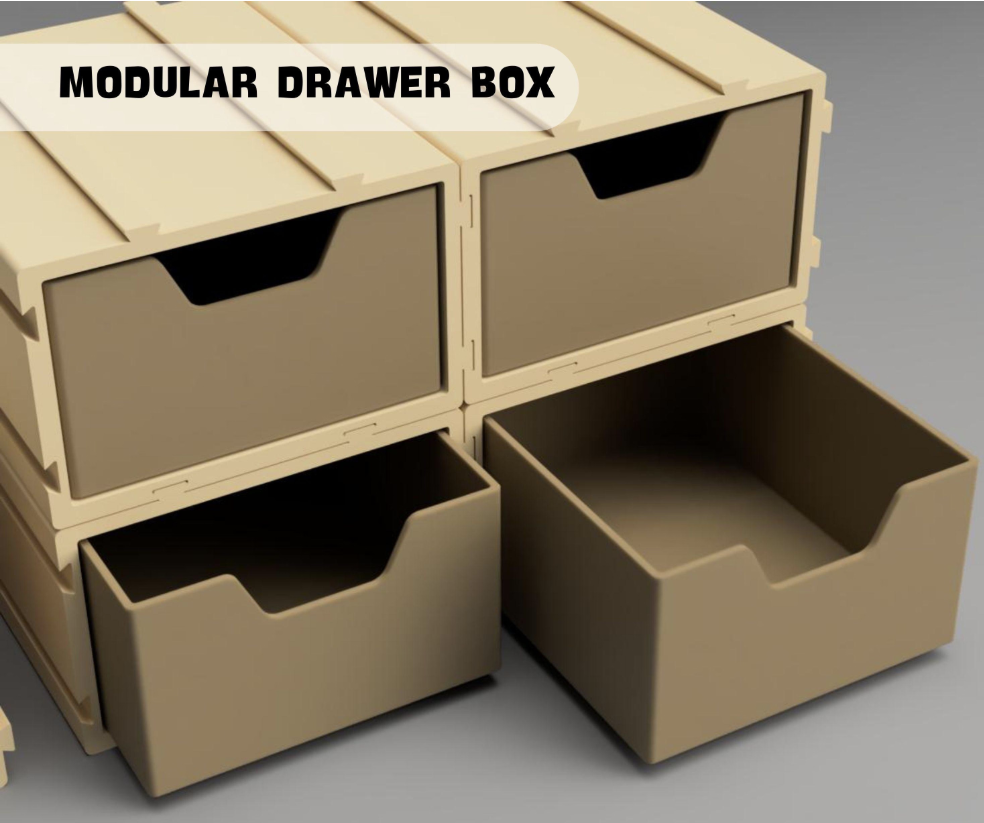 Modular Material Box, modular box that can be printed with 3D Printer — miniatura 3