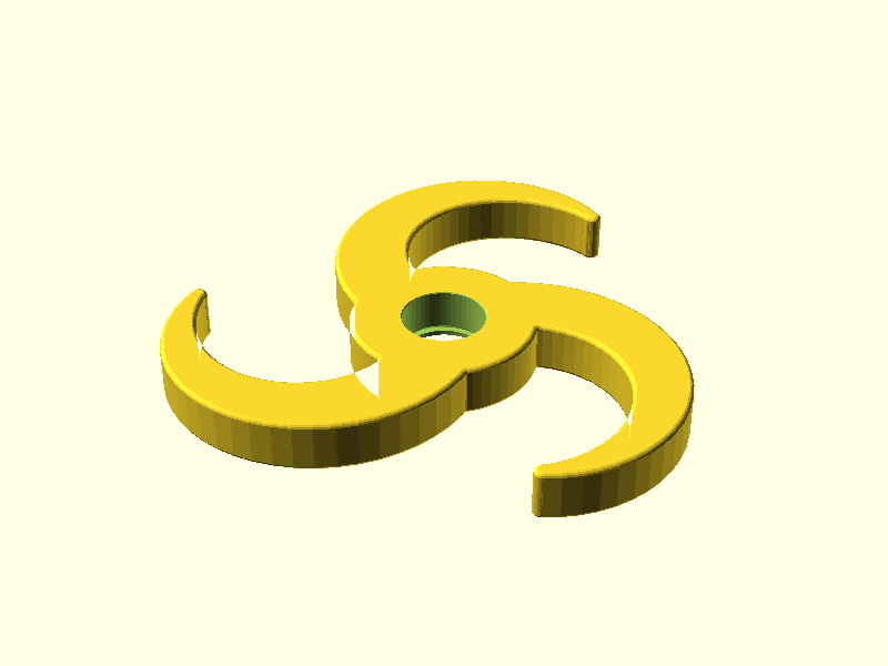 The Convergence Mark — AI-Designed Triskelion Keychain 3D model