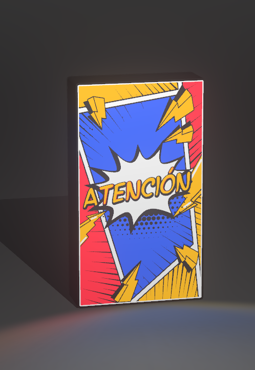 Cartel “ATENCIÓN” – Lámpara LED estilo Pop Art