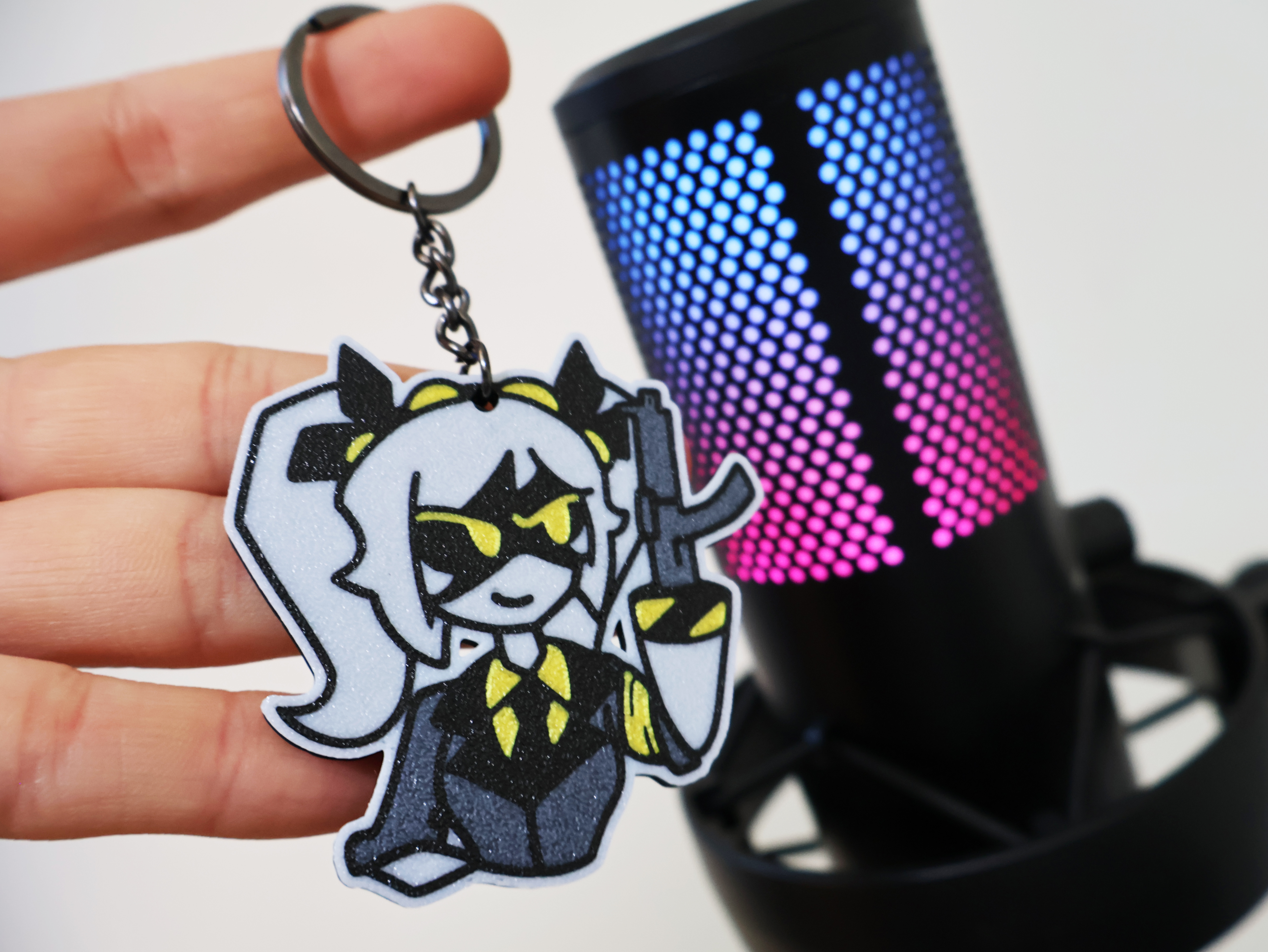 J Keychain Murder Drones Glitch pin