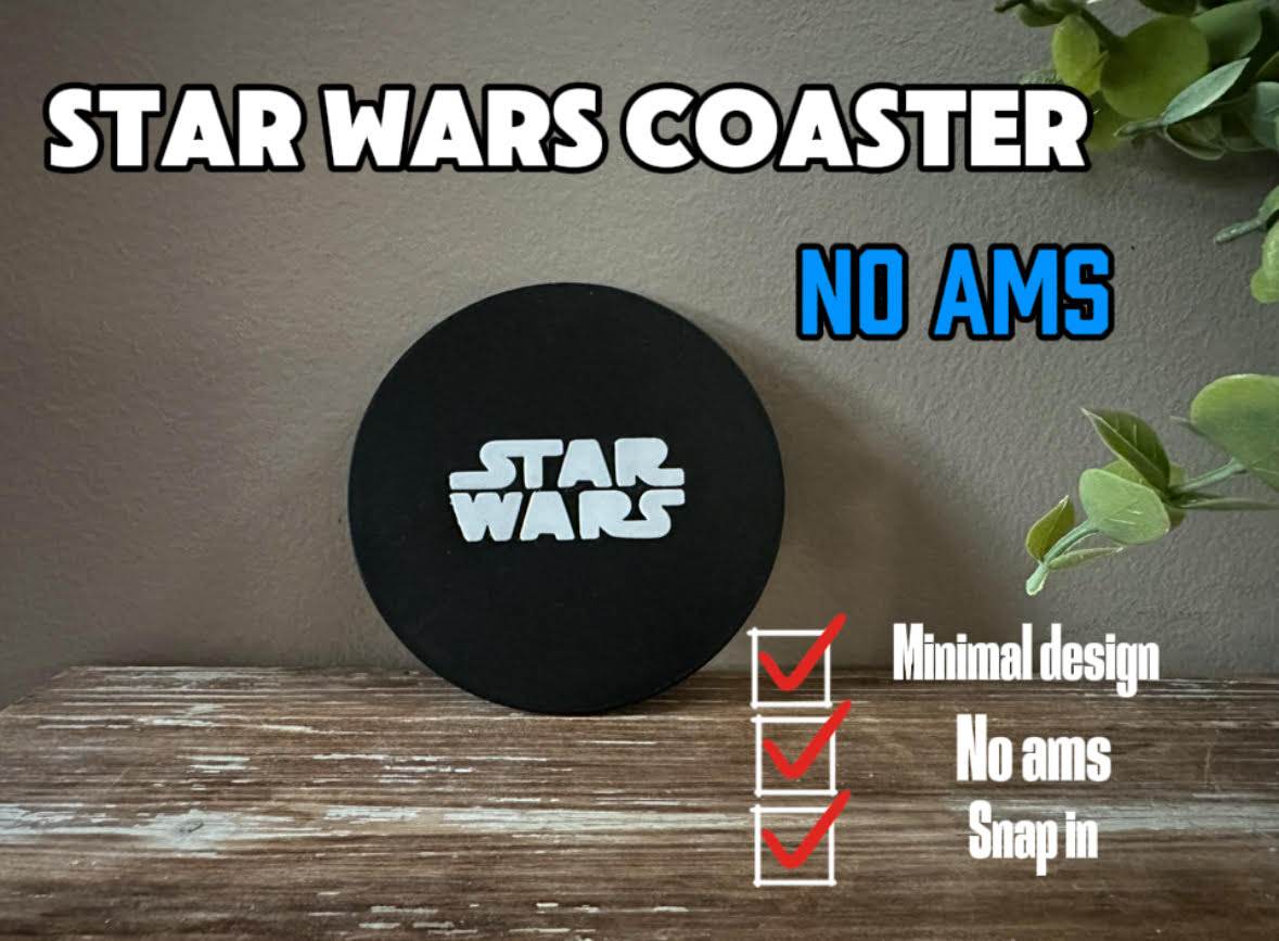 Star Wars No AMS Snap-In Coaster – Multicolor Logo Insert Design 3D model