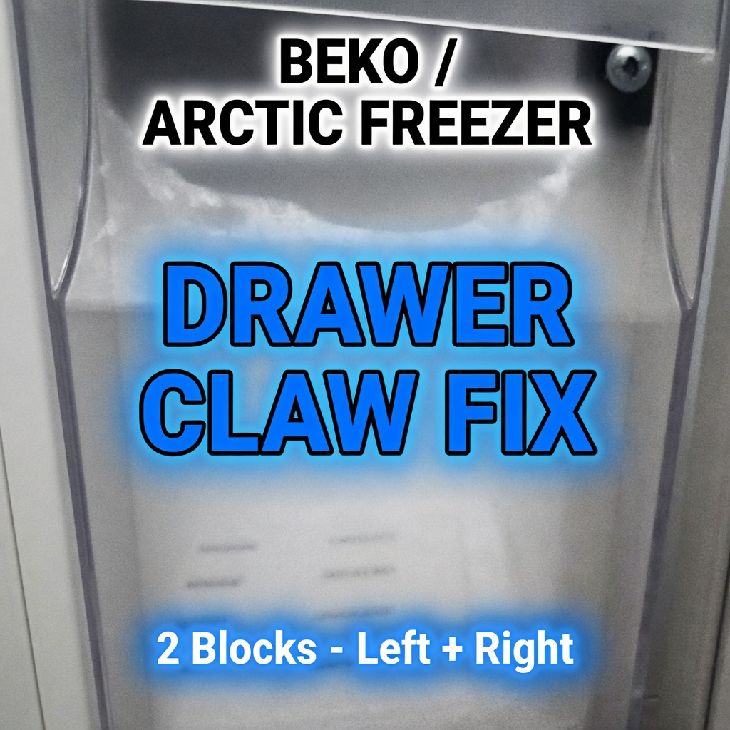 Beko / Arctic Freezer Drawer Transparent Wall Replacement Blocks (Claw Fix)