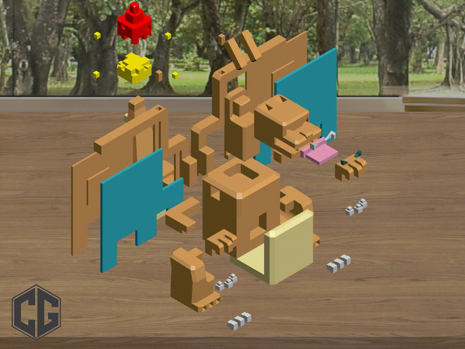 Miniatura 4 do modelo 3D Charizard Pokemon Multipart