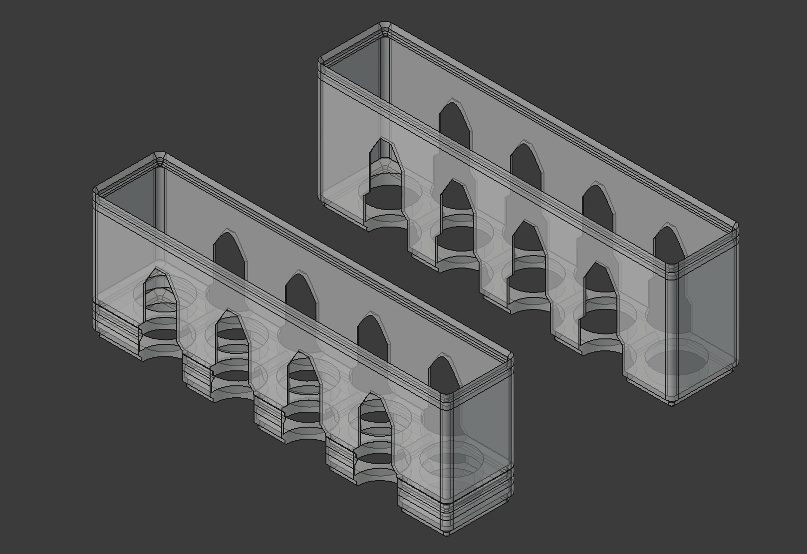 Gridfinity Terraced Holder Stackers for Tall Dropper Bottles