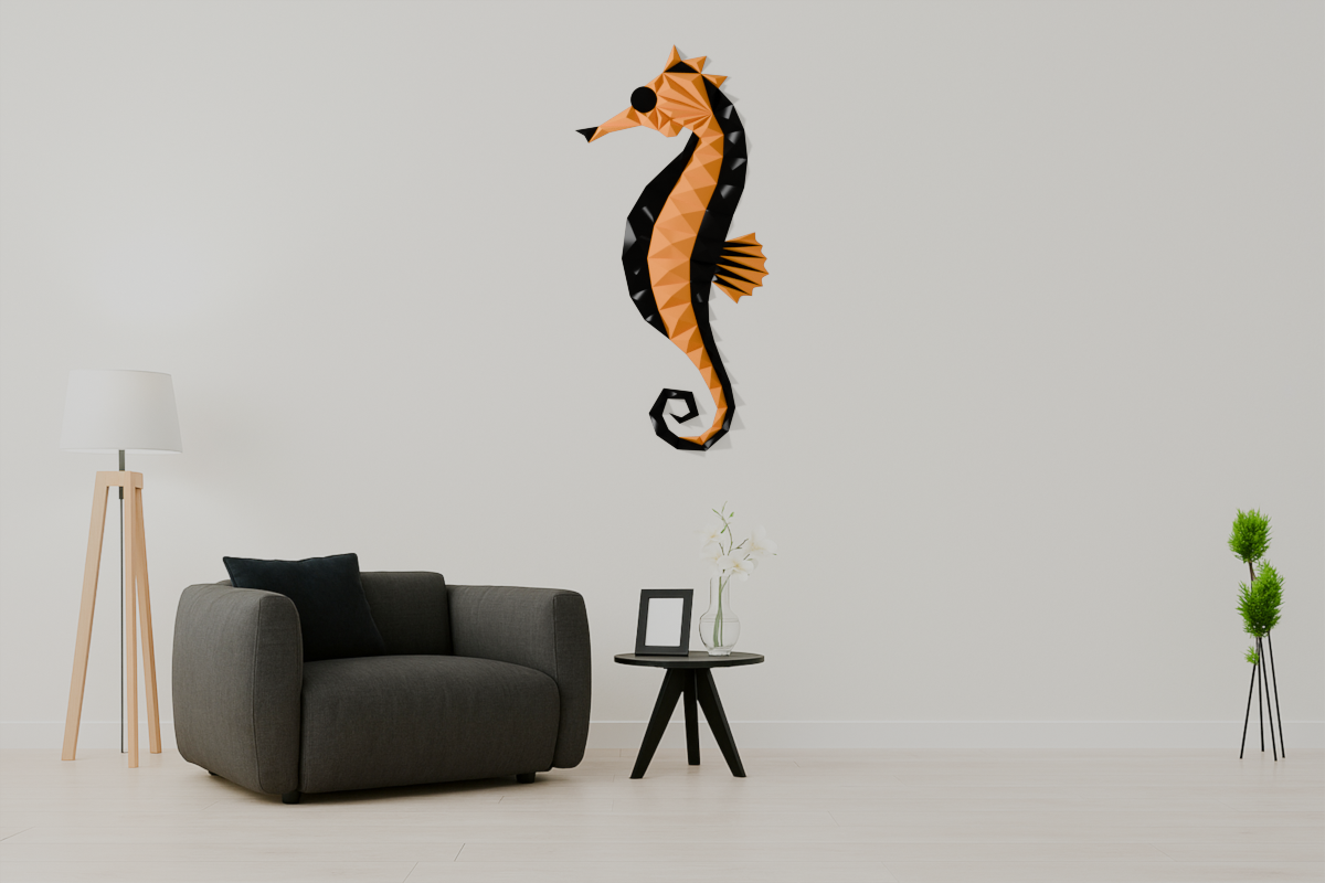 Geometric Seahorse Wall art